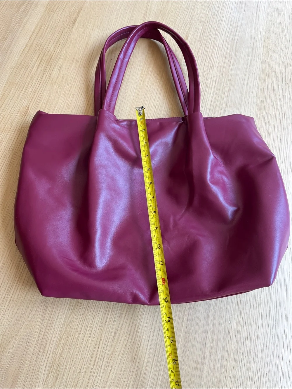 Neiman Marcus Wine Faux-Leather Tote Bag